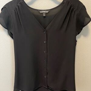 Express Women's Elegant Black V-Neck Blouse